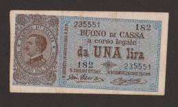 REGNO D´ ITALIA - 1 LIRA Buono Di Cassa Vitt. Emanuele III (Firme: Giu. Dell´Ara / Righetti - 28/ 12 / 1917) - Regno D'Italia – 1 Lire