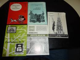 ENSEMBLE DE DOCUMENTS ADMINISTRATION DES POSTES BELGES N°5,7,11,17,20 1965 - Zoo D´anvers / Bruxelles La Grande Place... - Folletos De La Oficina De Correos