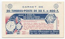 FRANCE CARNET N°1011B TYPE I MULLER 20F BLEU - C15 - S.16.58 - FRIMATIC / GRAMMONT / FRIMATIC / THIAUDE - Andere & Zonder Classificatie