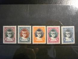 Luxembourg - Princesse Marie-Gabrielle - Année 1928 - Y.T. 214/218 - Neufs (*/**) - Mint  (MNH/MLH)). - Neufs