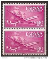 ES1174-LA974TA.Spain Espagne SUPER-CONSTELLATION Y NAO SANTA MARIA 1955/56.(Ed.1174**)sin Charnela LUJO  BLOQUE DE 2 - Nuevos