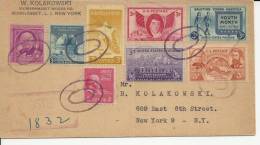 USA MANHASSET CC CERTIFICADA SELLOS VARIOS AL DORSO MAT TRANSITO Y LLEGADA 1948 - Storia Postale