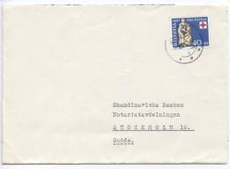 Switzerland Good Stamped Cover Sent To Denmark 9-12-1957 Single Stamped - Covers & Documents