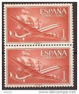 ES1172-A972TA.Spain Espagne SUPER-CONSTELLATION Y NAO SANTA MARIA 1955/56.(Ed. 1172**)sin Charnela LUJO  BLOQUE DE 2 - Neufs