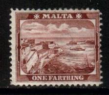 Malta Scott 28 - SG45a, 1904 Edward VII 1/4d  MH* Multiple Crown CA Wmk - Malta (...-1964)