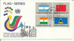 Delcampe - ONU NACIONES UNIDAS NEW YORK SPD BANDERAS ARGENTINA CONGO NIGER SAINT LUCIA - Briefe