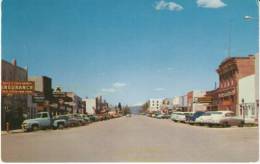 Afton WY Wyoming, Business District Street Scene, Bakery Insurance Signs, Autos, Airmail, C1950s Vintage Postcard - Autres & Non Classés