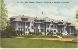 Laramie WY Wyoming, University Of Wyoming Hoyt Hall Women's Dormitory Campus Building, C1940s Vintage Postcard - Laramie