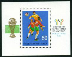 2716 Bulgaria 1978 Football Players BLOCK S/s  Aregntina ** MNH / Fussballweltmeisterschaft 1978 In Argentinien - 1978 – Argentina