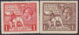 GB 1924 Exhibition SG 430/31 M XV154 - Ungebraucht