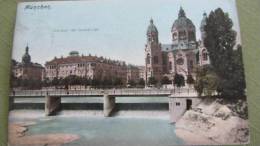 AK München: Isarquai Mit Lucaskirche Von Ca. 1900; Gelaufen Ca.1965 In DDR Mit "Nachgebühr"-Stempel - Crimmitschau