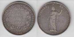 **** ITALIE - LOMBARDIE - ITALIA LOMBARDIA - 5 LIRE 1848 M ITALIA LIBERA - ARGENT - SILVER **** EN ACHAT IMMEDIAT !!! - Lombardo-Veneto