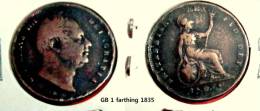 GB 1 Farthing 1835 - Other & Unclassified
