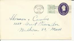 USA ENTERO POSTAL MAT NEEDHAM 1959 - 1941-60