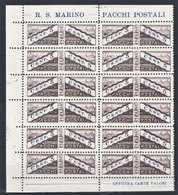 1928 San Marino Pacchi Postali BLOCCO 12 Valori 5 Cent. Sassone Nr. 1 Nuovi / New MNH** - Paquetes Postales