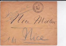 MONACO - 1949 - ENVELOPPE "HORS SAC" De MONTE CARLO Pour Le JOURNAL NICE MATIN - Poststempel