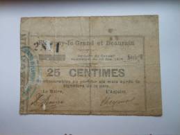 Aisne 02 Flavigny-le-grand Et Beaurain , 1ère Guerre Mondiale 25 Centimes - Bons & Nécessité