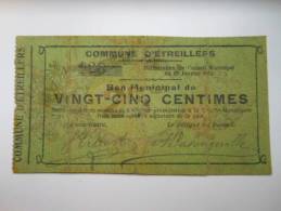 Aisne 02 Etreillers , 1ère Guerre Mondiale 25 Centimes R - Bons & Nécessité