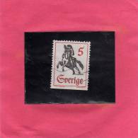 SWEDEN - SVERIGE - SVEZIA 1967 MESSENGER ON HORSEBACK POSTRIDER HORSE  MESSAGGERO A CAVALLO MNH - Gebraucht