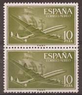 ES1179-LA980TA.Spain Espagne SUPER-CONSTELLATION Y NAO SANTA MARIA 1955/56.(Ed.1175**)sin Charnela LUJO  BLOQUE DE 2 - Ongebruikt