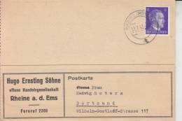 4440 RHEINE, Firmen-Postkarte, Hugo Ernsting Söhne 1942 - Rheine