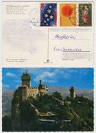 1978 Christmas - 1970 EUROPA CEPT - 1972 Boticelli - Postcard - SAN MARINO Fortress Tower - Storia Postale