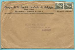 480 Op Brief Met Firmaperforatie (perfin) " SG " Van Banque De La Societe Generale De Belgique Met Stempel BRUXELLES - 1934-51