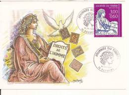 FDC JOURNEE DU TIMBRE 1997 DOUVAINE  1997 * TIMBRE N° 3051 DROITS DE L´HOMME  Colombe Liberté Mouchon - French Revolution