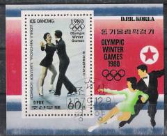 Korea DPR 1980 - Olimpic Winter Games Lake Placid 1980 Souvenir Sheet Cancelled Very Fine - Hiver 1980: Lake Placid