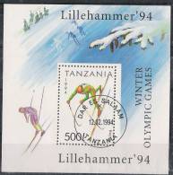 Tanzania 1994 - Ski Olimpic Winter Games Lillehammer 94 Souvenir Sheet Cancelled Very Fine - Winter 1994: Lillehammer