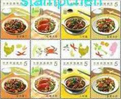 Gutter Pair Taiwan 2013 Delicacies– Home Cooked Dishes Cuisine Teapot Tea Gourmet Food Crab Rice Chicken Mushroom Boar - Unused Stamps