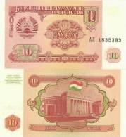 Tajikistan P3a, 10 Ruble, Majlisi (Parliament Building) $2CV - Tagikistan