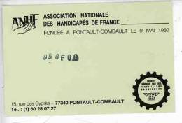 Pontault Combault Association Handicapés France Fondée Le 9 Mai 1983 ANHF Rue Cyprès Ticket 50 Francs - Pontault Combault