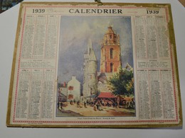 Calendrier, Année 1939, Ref Perso 529 - Tamaño Grande : 1921-40