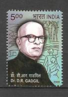 INDIA, 2008, Dr D R Gadgil, (Economist), Scientist,  Biology, Astronomy, Sugarcane,  MNH, (**) - Ungebraucht