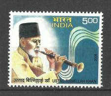 INDIA, 2008, Ustad Bismillah Khan, Shehnai Musician, Classical Musician, Music,   MNH, (**) - Neufs