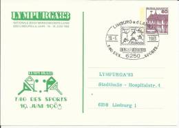 ALEMANIA ENTERO POSTAL LYMBURGA 83 MAT LIMBURG AD LAHN 1983 HOCKEY DEPORTE - Rasenhockey