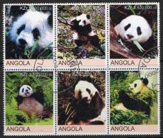 Angola 2000 Pandas Block Of 6 CTO - Angola