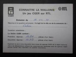 EP Connaitre La Wallonie (M29) Un Jeu CGER Sur RTL (2 Vues) 1977 - Altri & Non Classificati