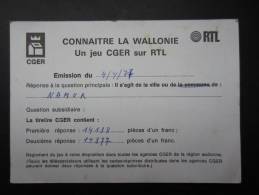 EP Connaitre La Wallonie (M29) Un Jeu CGER Sur RTL (2 Vues) 04/04/1977 - Altri & Non Classificati