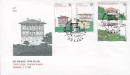 Turkey Ersttag Brief FDC Cover 1993 Traditionelle Türkische Häuser Traditional Turkish Homes - FDC