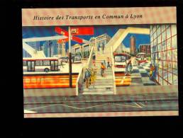 LYON Mur Peint Histoire Des Transports En Commun TCL Trolley Bus Autobus - Lyon 3