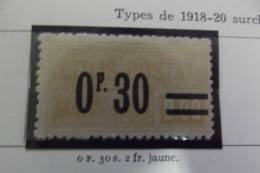 Lot  2 Timbres Pour Colis Postaux  1926 Types 1918_20 Surcharges - Unused Stamps