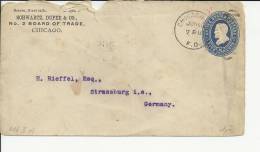 USA ENTERO POSTAL CHICAGO A STRASSBURG  1897 AL DORSO MAT LLEGADA - ...-1900