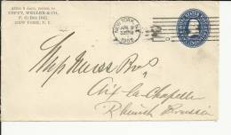 USA FRONTAL DE ENTERO POSTAL DE NEW YORK A AIX LA CHAPELLE 1902 - 1901-20