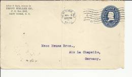 USA FRONTAL DE ENTERO POSTAL DE NEW YORK A AIX LA CHAPELLE 1903 - 1901-20