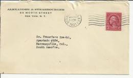 USA CITYHALL NEW YORK CC A BARRANQUILLA COLOMBIA 1931 AL DORSO MAT LLEGADA - Lettres & Documents