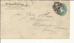 USA FRONTAL DE ENTERO POSTAL INDIANAPOLIS A BADEN ALEMANIA - ...-1900