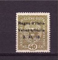 ITALY - VENEZIA GIULIA  1918 Austrian Stamps Overprinted Sassone Cat N° 10  Very Fine MINT Trace Of Hinge - Venezia Giulia