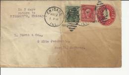 USA ENTERO POSTAL CHICAGO BERLIN AL DORSO MAT LLEGADA SELLOS WASHINGTON - 1901-20